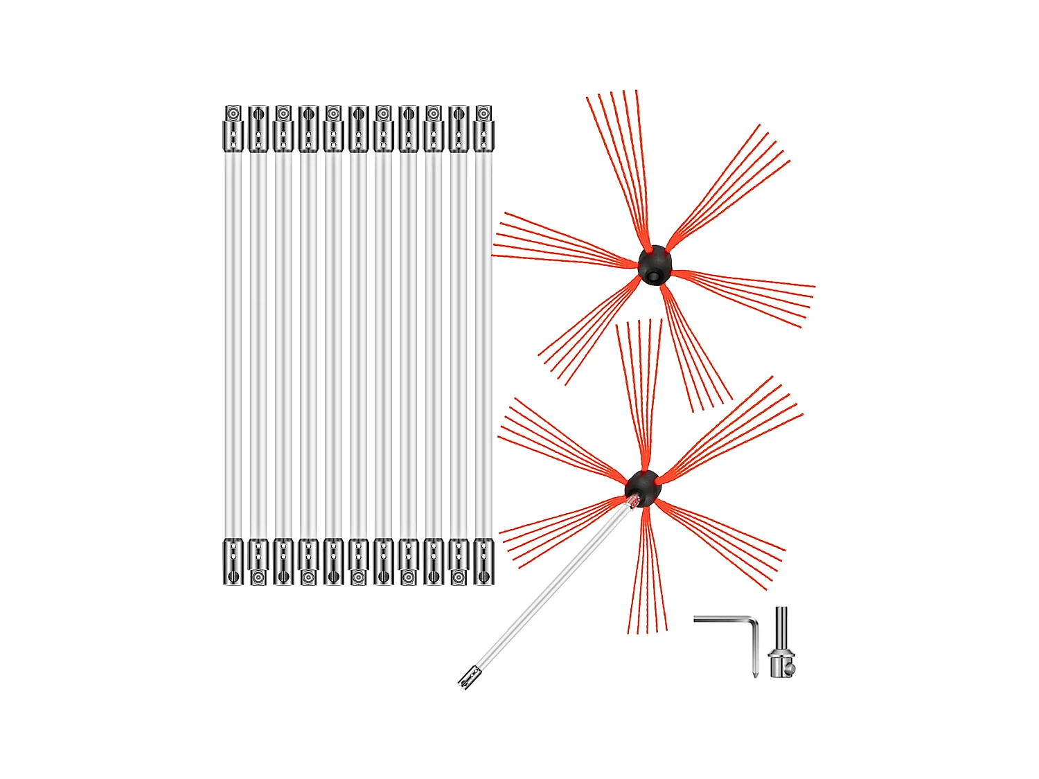 Brosse de Cheminée Kit SucceBuy, 99 cm, Tiges de Nettoyage Flexibles