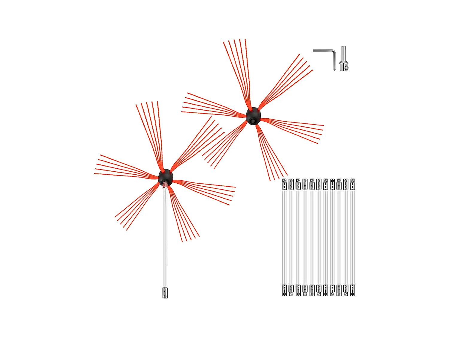 Brosse de Cheminée Kit SucceBuy, 99 cm, Tiges de Nettoyage Flexibles