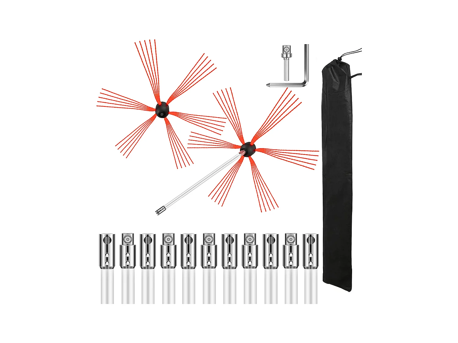 Brosse de Cheminée Kit SucceBuy, 99 cm, Tiges de Nettoyage Flexibles