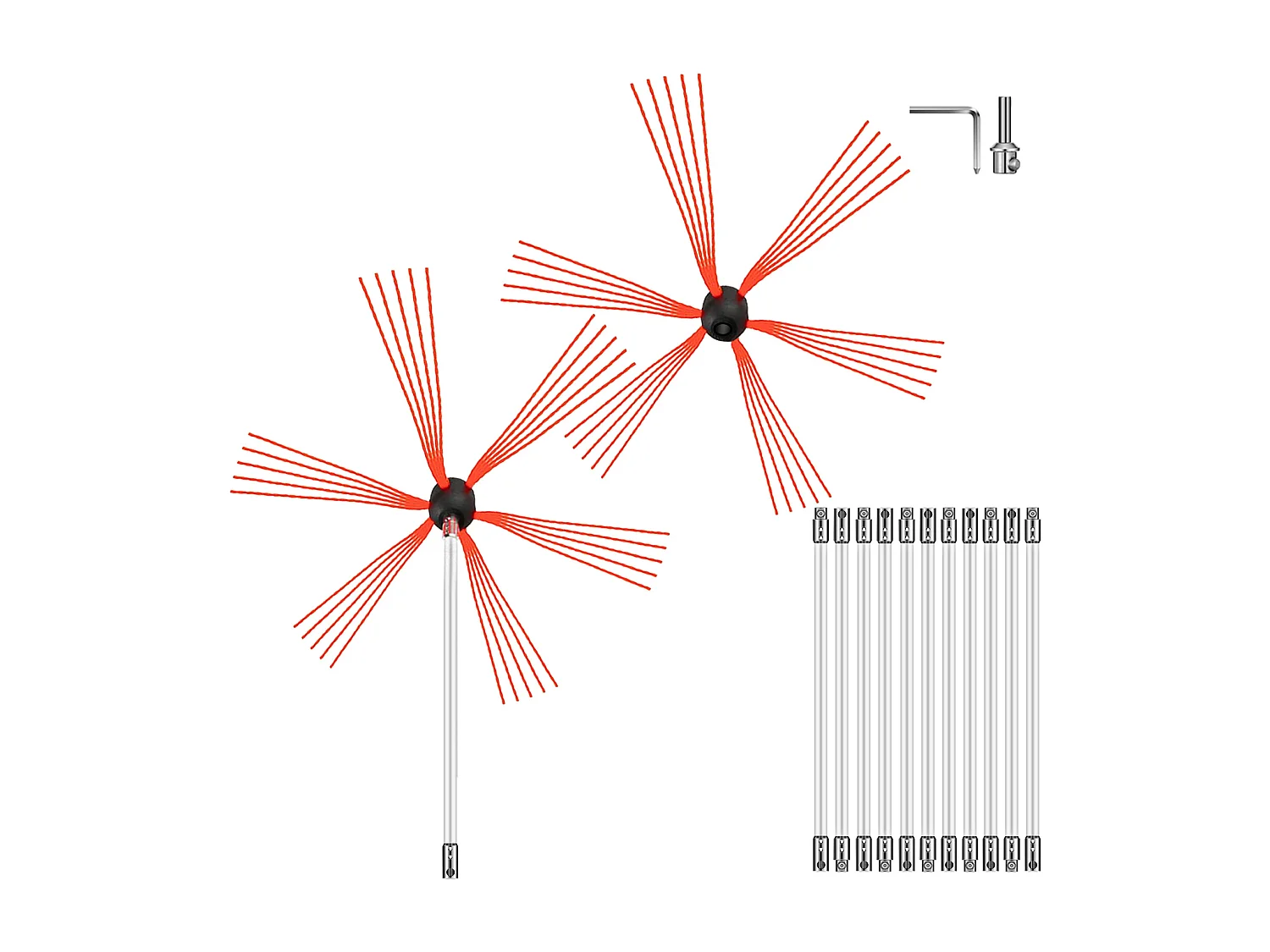 Kit Escobilla de Chimenea SucceBuy, 99 cm, Varillas de Limpieza Flexibles
