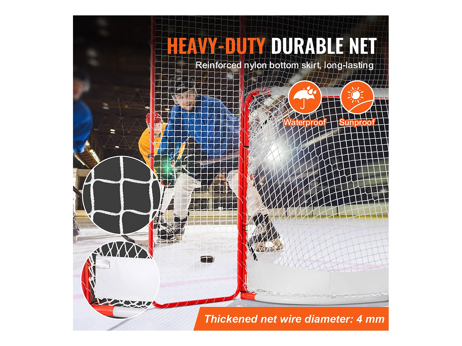 But de Hockey SucceBuy avec Système Anti-Retour et Cibles But de Hockey Extérieur en Acier de Rue de 183 CM