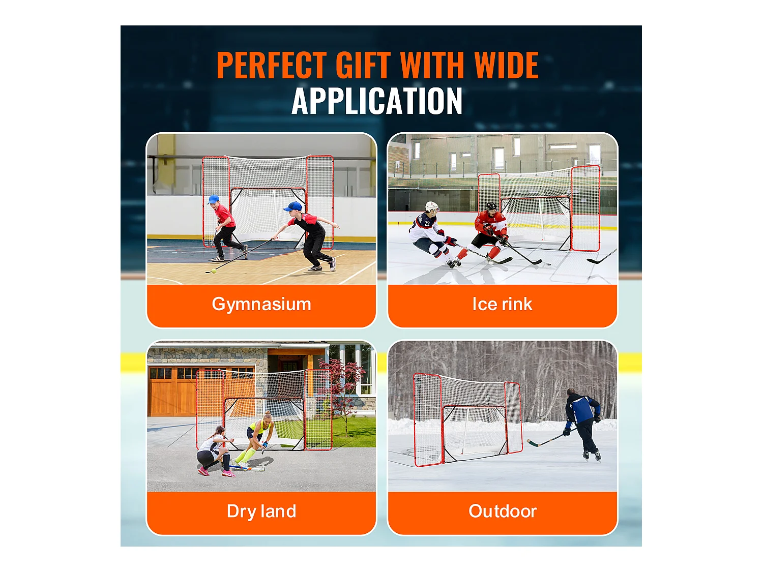 But de Hockey SucceBuy avec Système Anti-Retour et Cibles But de Hockey Extérieur en Acier de Rue de 183 CM