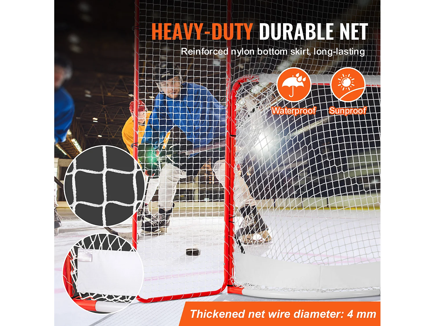 Arco de Hockey SucceBuy con Sistema Anti-Retorno y Metas Arco de Hockey Exterior en Acero Vial de 183 CM