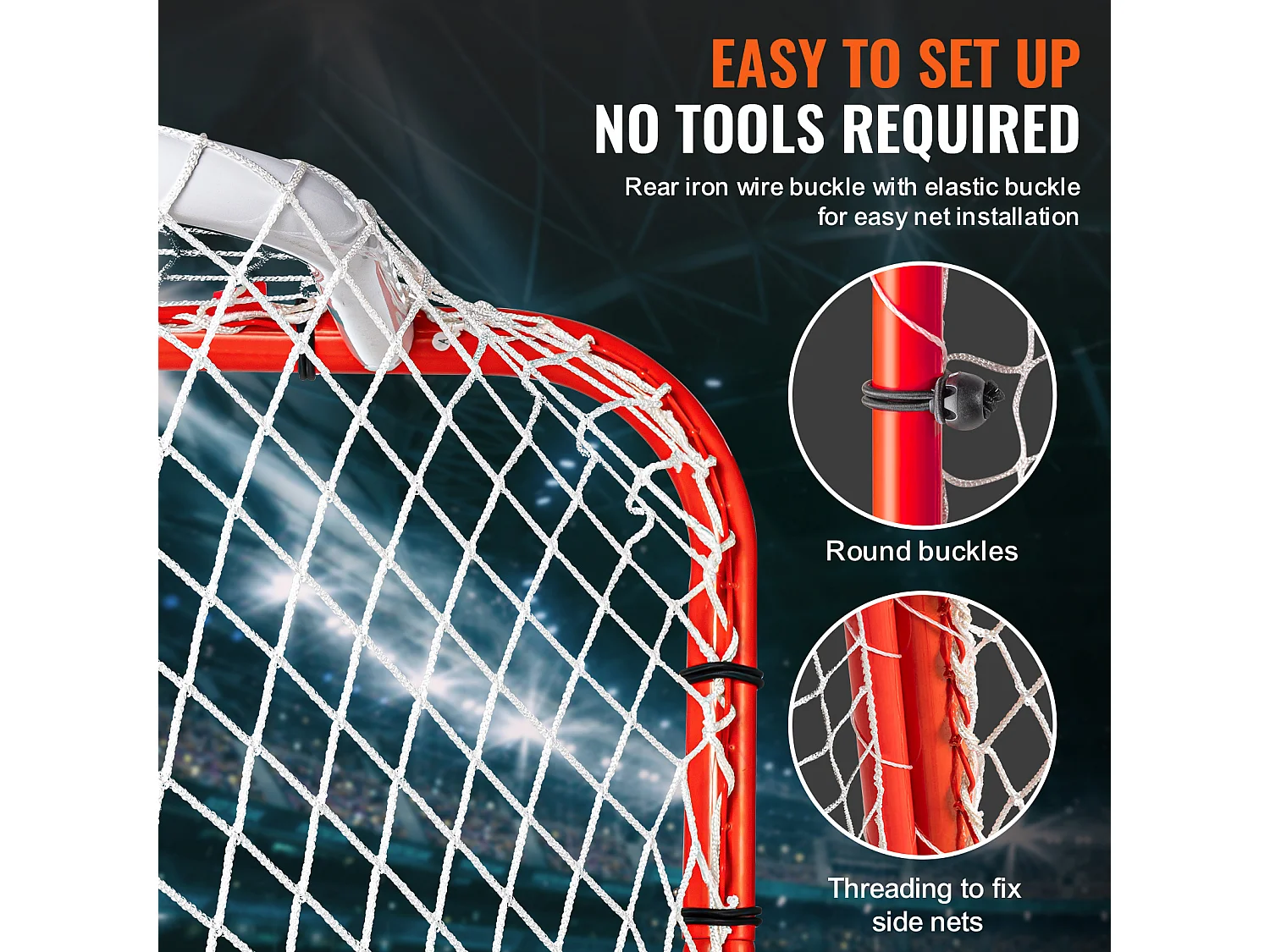 Arco de Hockey SucceBuy con Sistema Anti-Retorno y Metas Arco de Hockey Exterior en Acero Vial de 183 CM