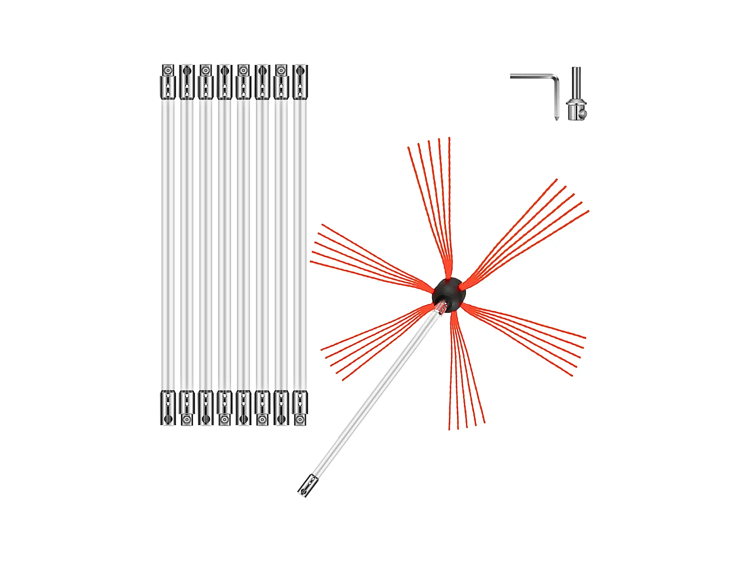 Brosse de Cheminée Kit  SucceBuy, 76 cm, Kit de Nettoyage pour Mangeoire à Suie