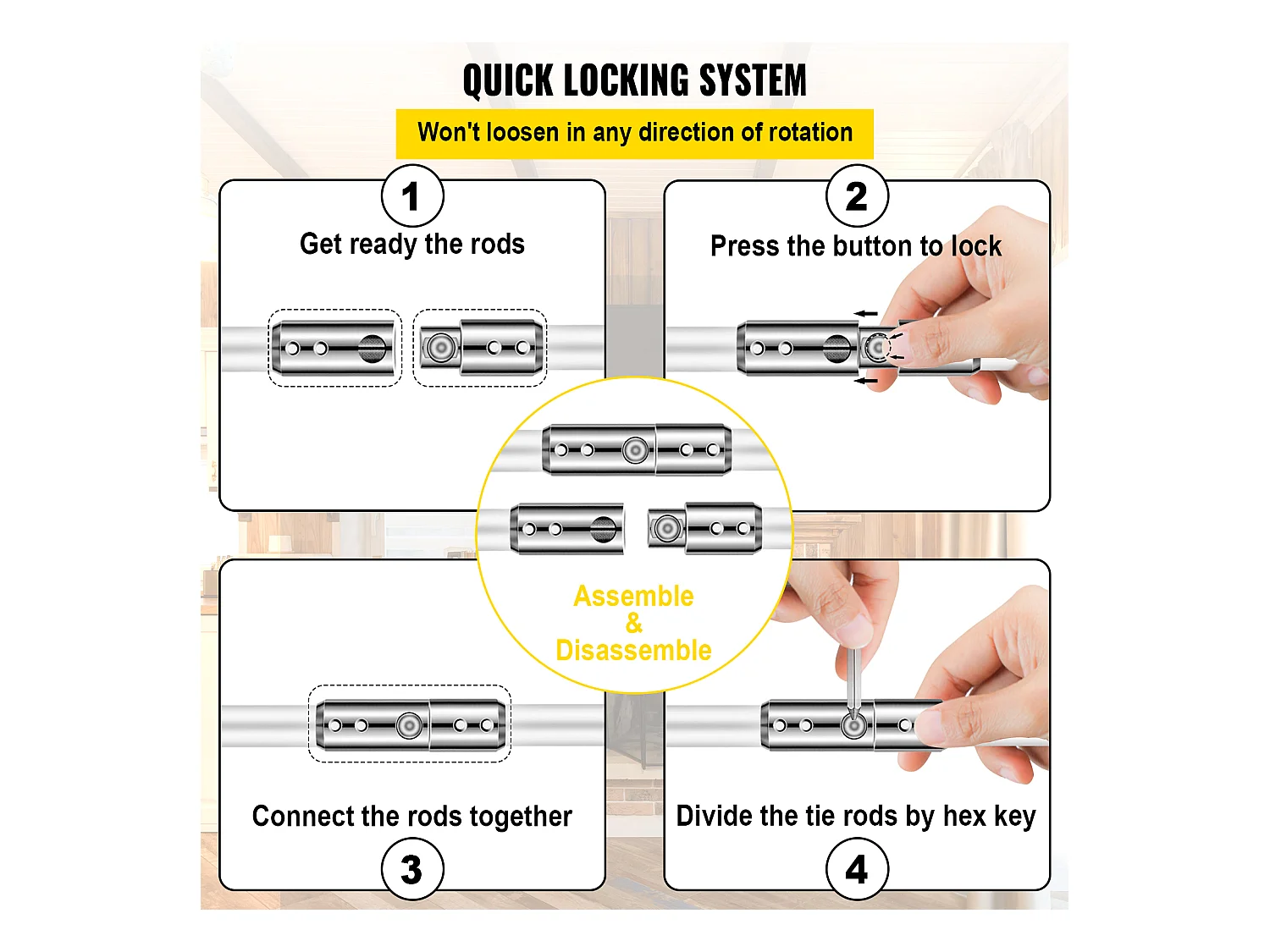 Brosse de Cheminée Kit  SucceBuy, 76 cm, Kit de Nettoyage pour Mangeoire à Suie