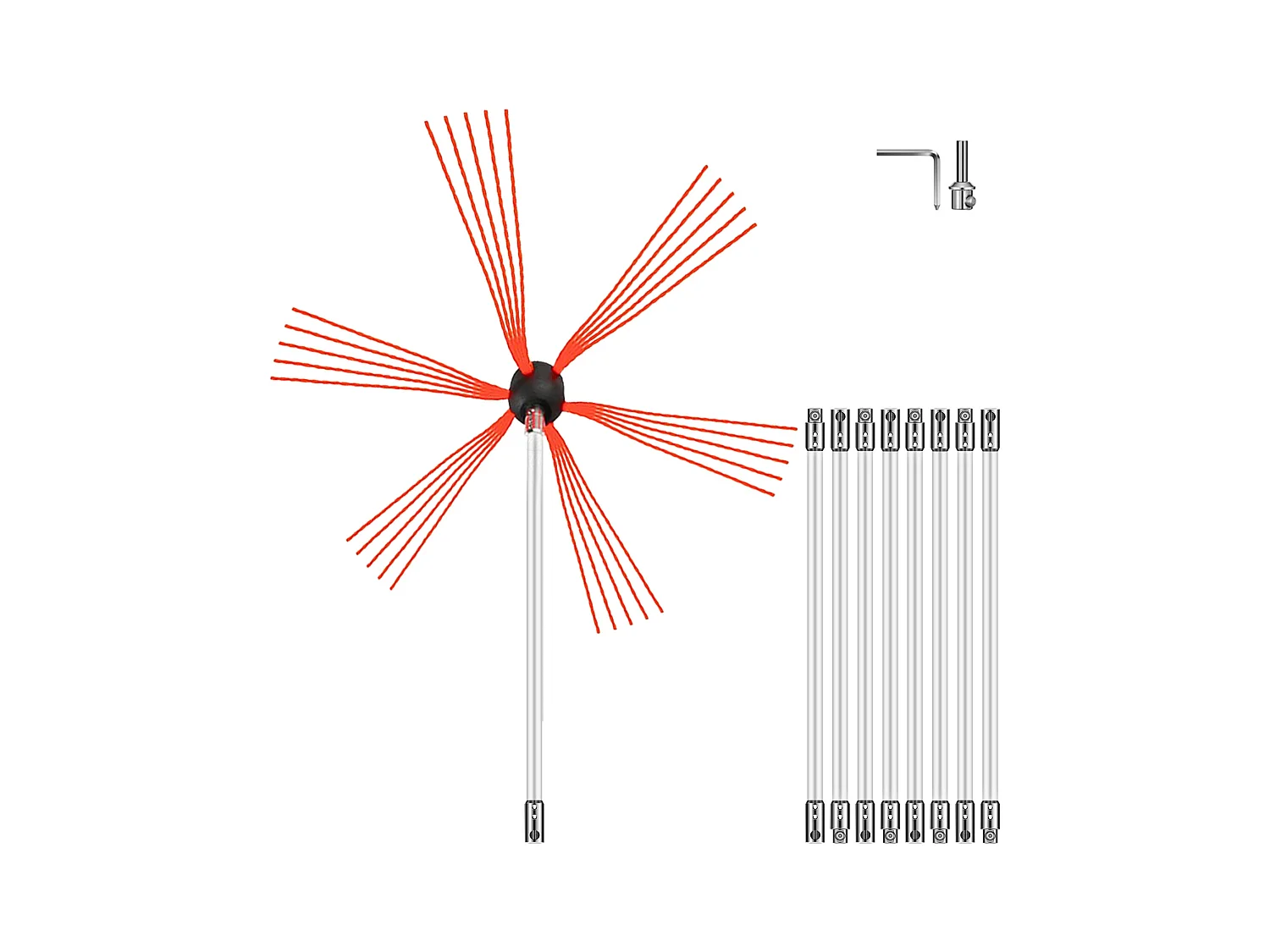 Brosse de Cheminée Kit  SucceBuy, 76 cm, Kit de Nettoyage pour Mangeoire à Suie