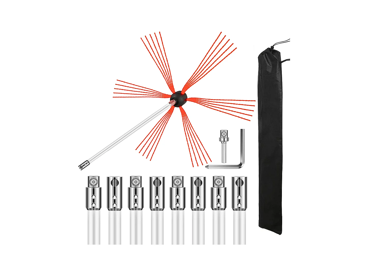 Brosse de Cheminée Kit  SucceBuy, 76 cm, Kit de Nettoyage pour Mangeoire à Suie