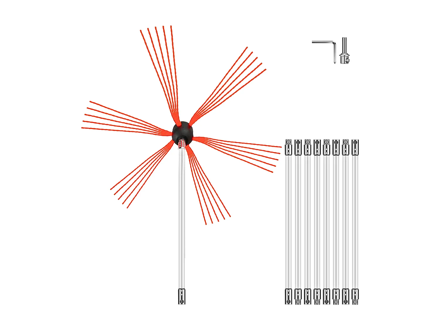 Kit Scopa per Camino SucceBuy, 76 cm, Kit Pulizia per Portacenere di Fumo