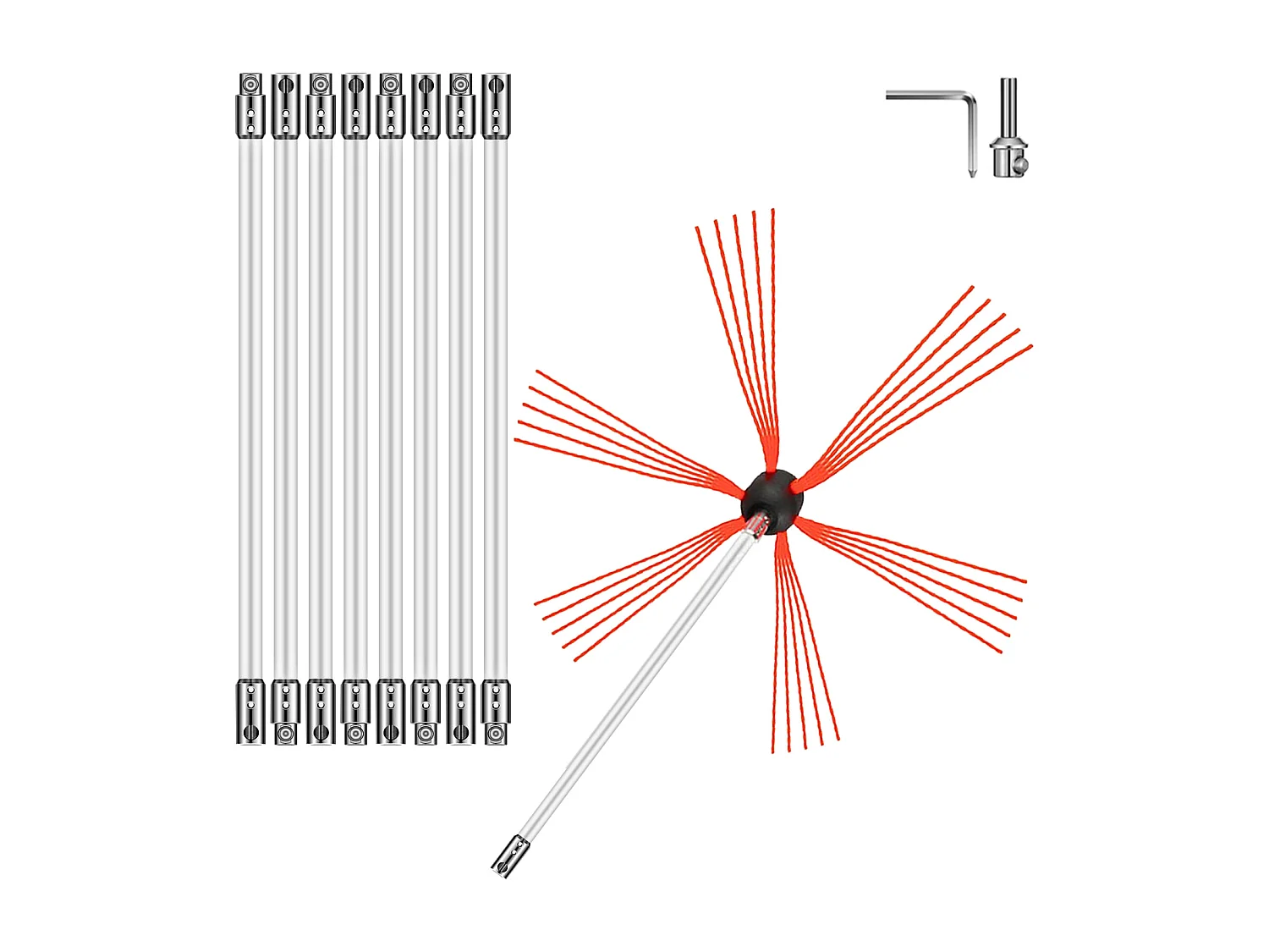 Kit Scopa per Camino SucceBuy, 76 cm, Kit Pulizia per Portacenere di Fumo