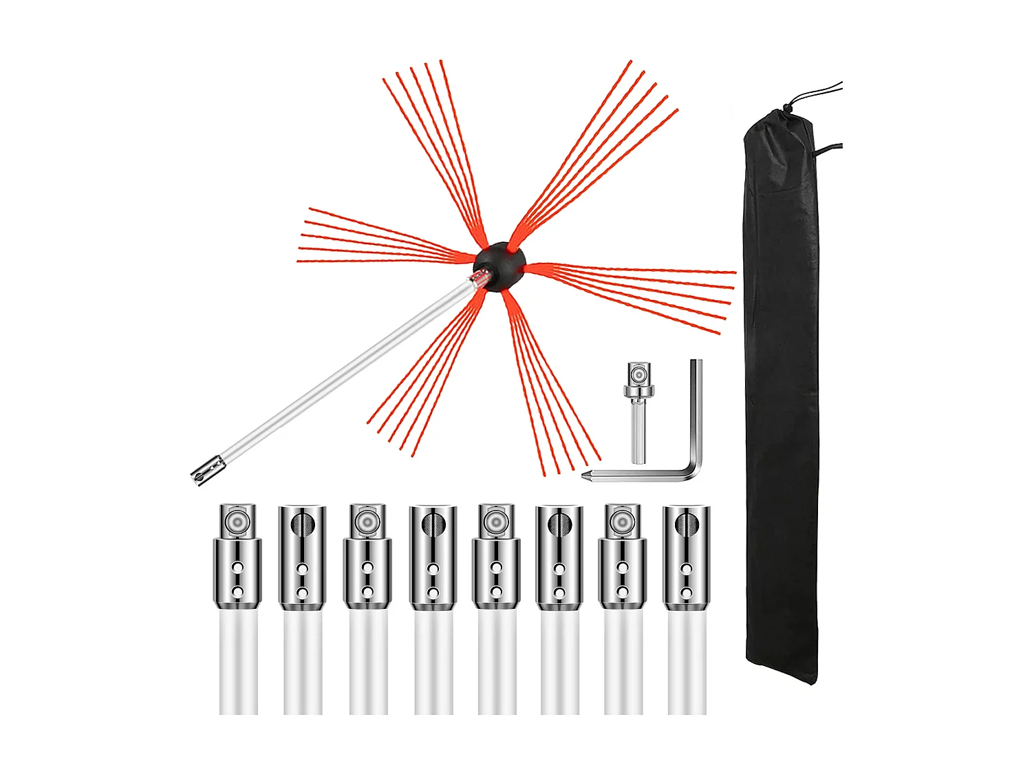 Kit Scopa per Camino SucceBuy, 76 cm, Kit Pulizia per Portacenere di Fumo