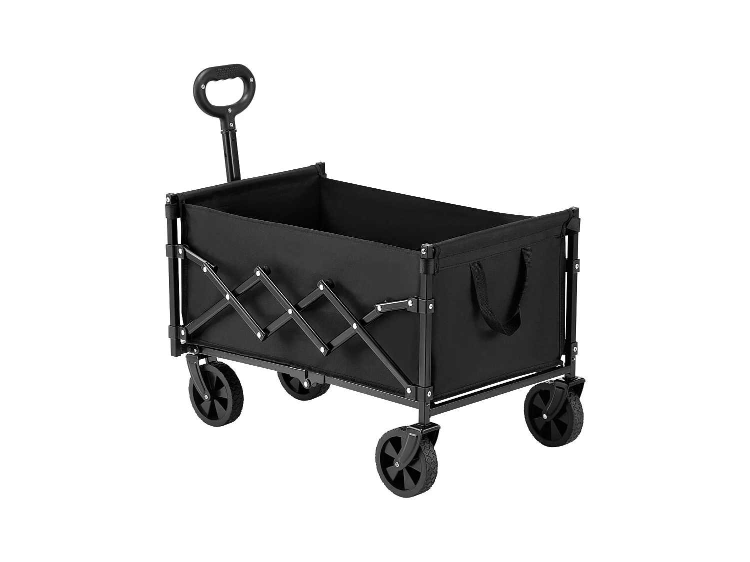 Chariot Pliable SucceBuy Chariot de Jardin Pliable Robuste Extérieur 120 L 102 kg Noir