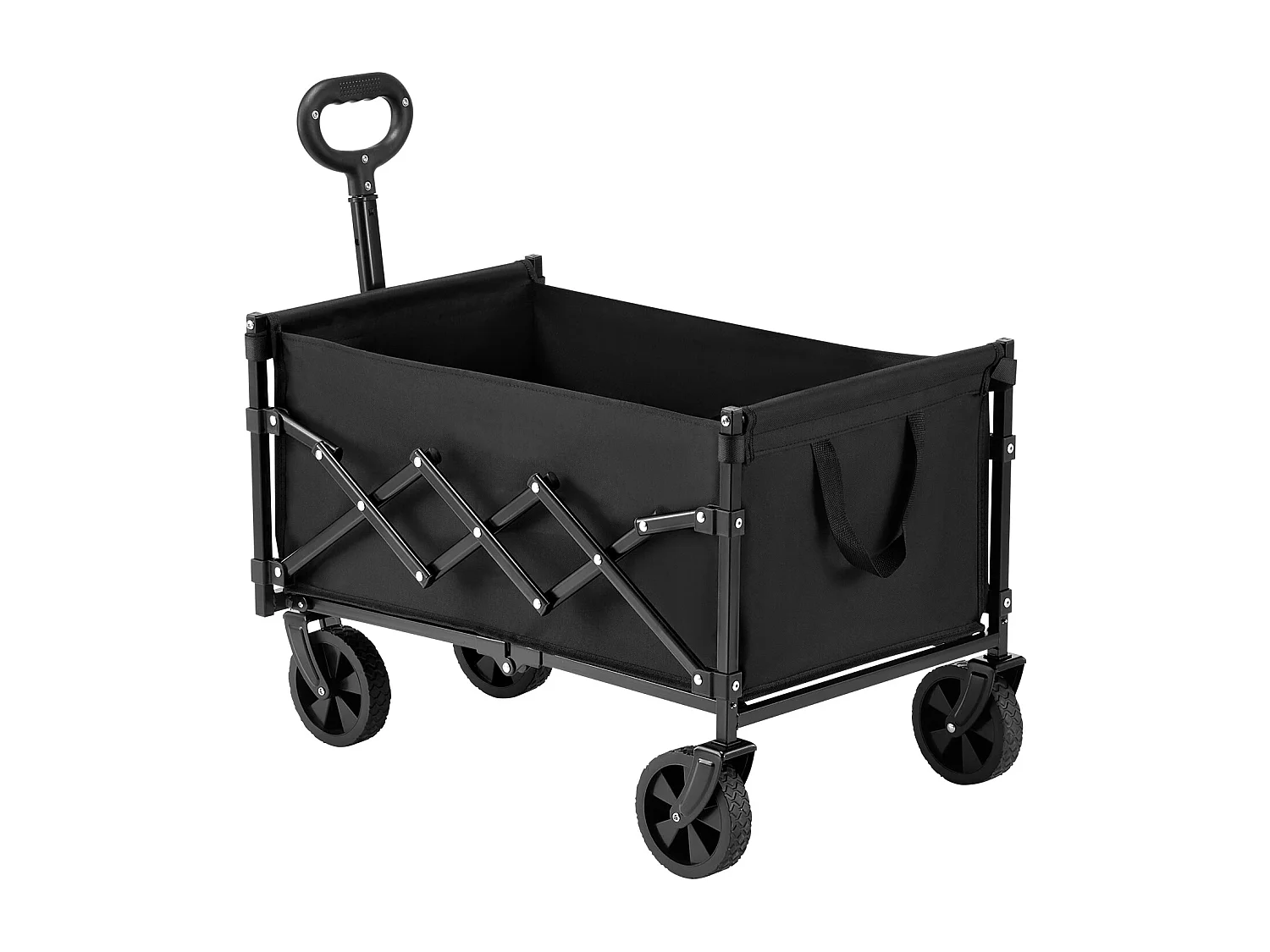 Chariot Pliable SucceBuy Chariot de Jardin Pliable Robuste Extérieur 120 L 102 kg Noir