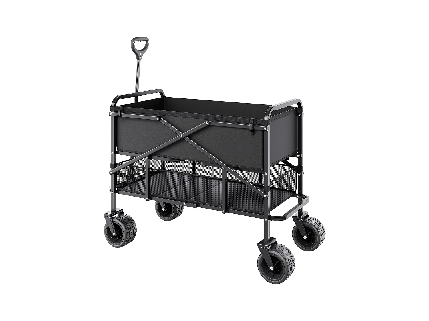 Chariot Pliable SucceBuy Chariot Pliable à Deux Étages - Capacité de 300 L 204.11 kg - Chariot Pliable Robuste et Extensible pour une Utilisation Polyvalente