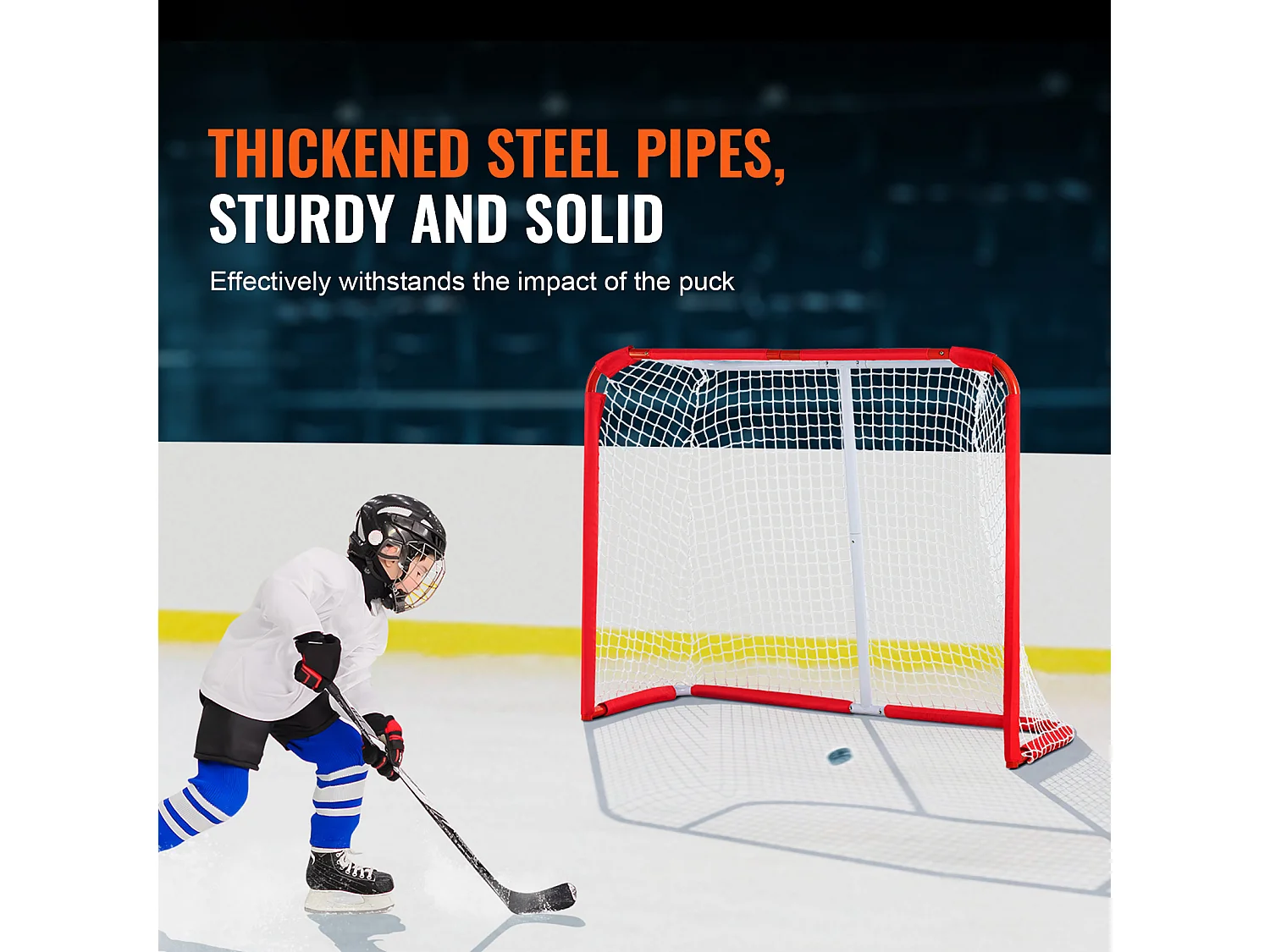 Hockeynetz SucceBuy für Straßen für Jugendliche, Hockeytor aus Stahl Innen/Außen für Kinder 137 CMx 112 CM