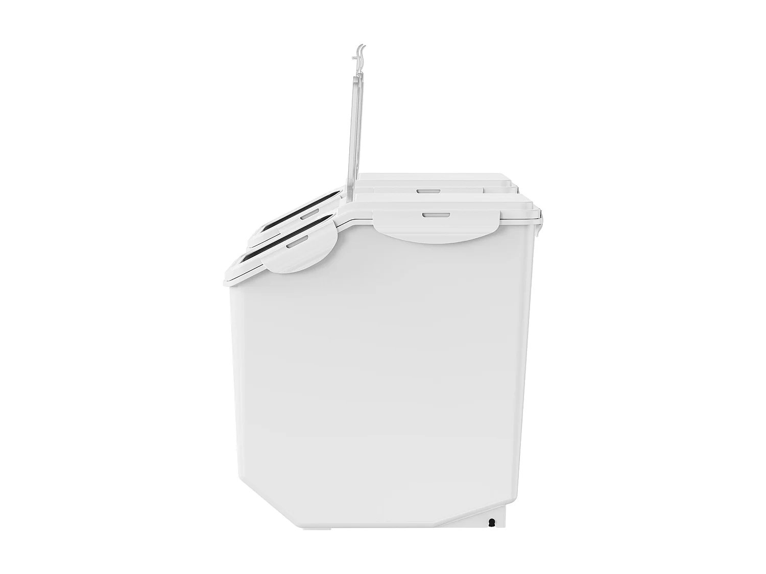 Behälter SucceBuy Set von 2 mobilen Zutatenbehältern von 15 L, Lagerbehältnis mit geneigtem Deckel, Weiß