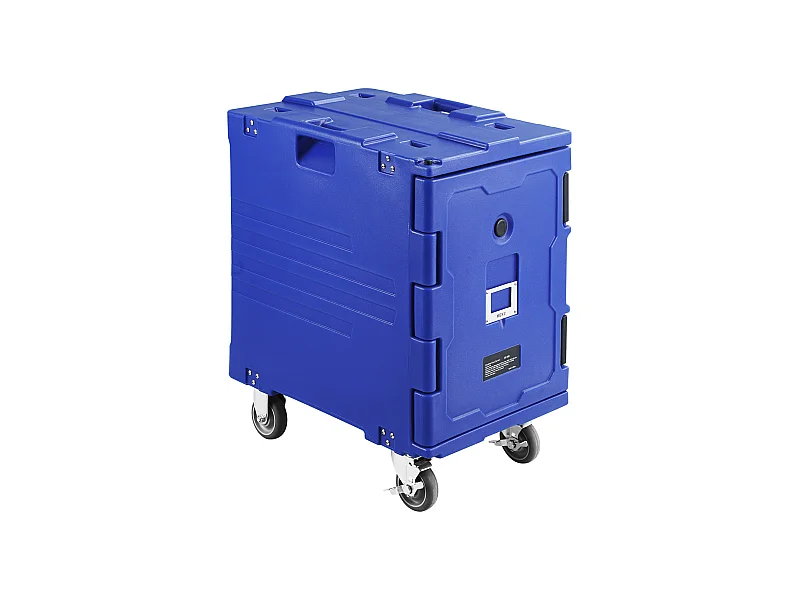 Isothermischer Lebensmittelbehälter 90 Liter SucceBuy, Frontlader mit Rädern Blau