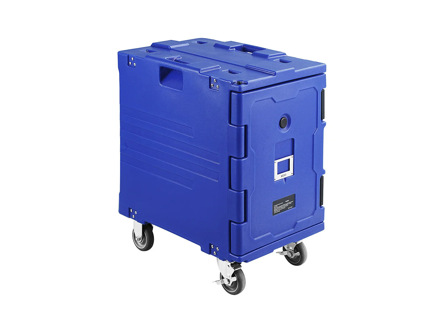 Porte-bac Isotherme pour Aliments SucceBuy, 90 Litres, Chargement Frontal avec Roulettes Bleu