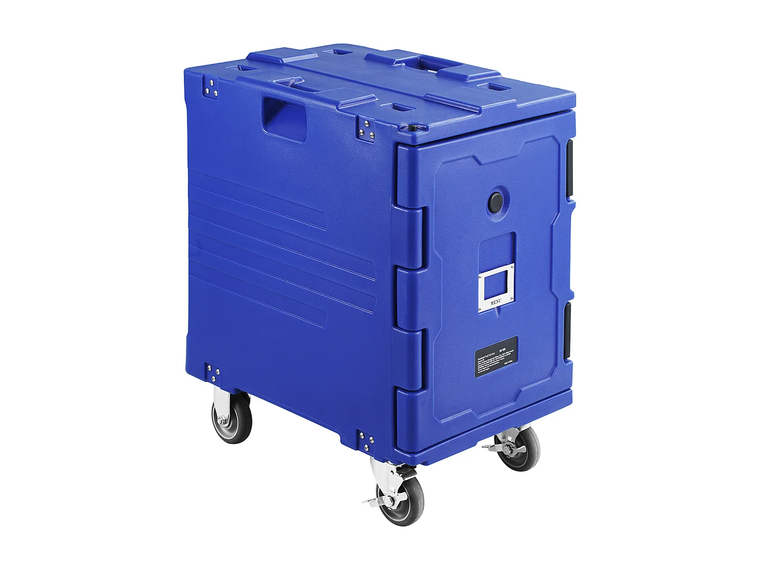 Porta Alimentos Isotérmico SucceBuy, 90 Litros, Carga Frontal con Ruedas Azul