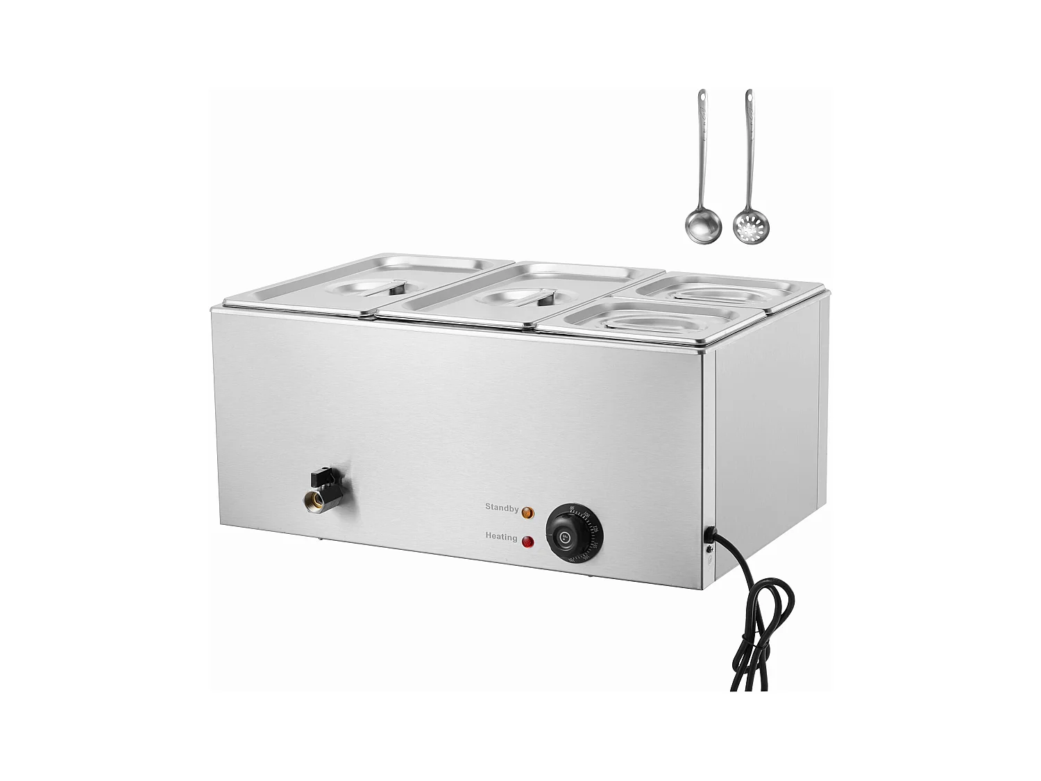 Aquecedor Eléctrico de Pratos SucceBuy para Buffet com 4 Placas Comercial 15.5 L Banho Mariano para Balcão