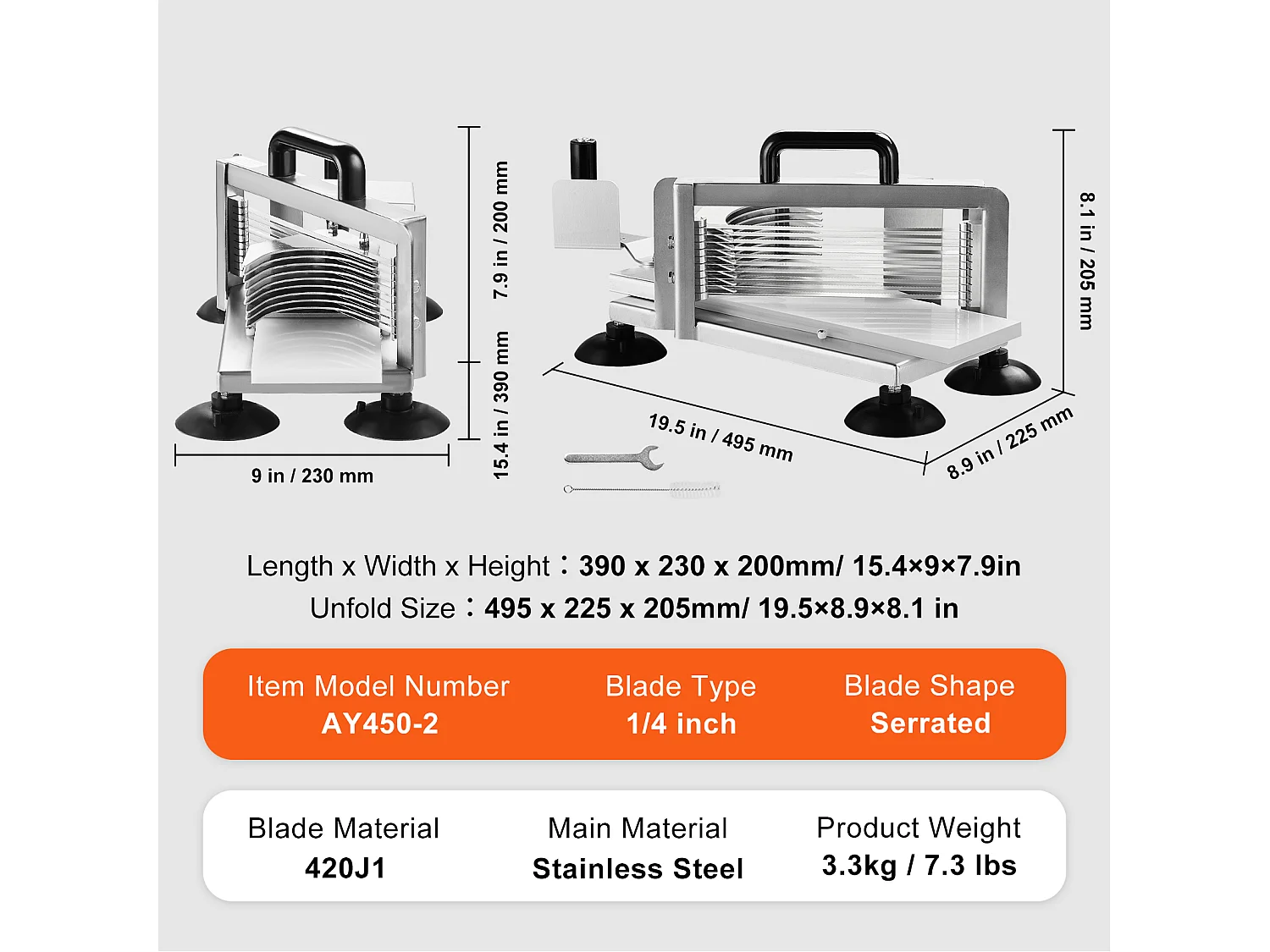Affettatore Per Pomodori Commerciale SucceBuy 0,64 cm Affettatore Manuale In Acciaio Inox
