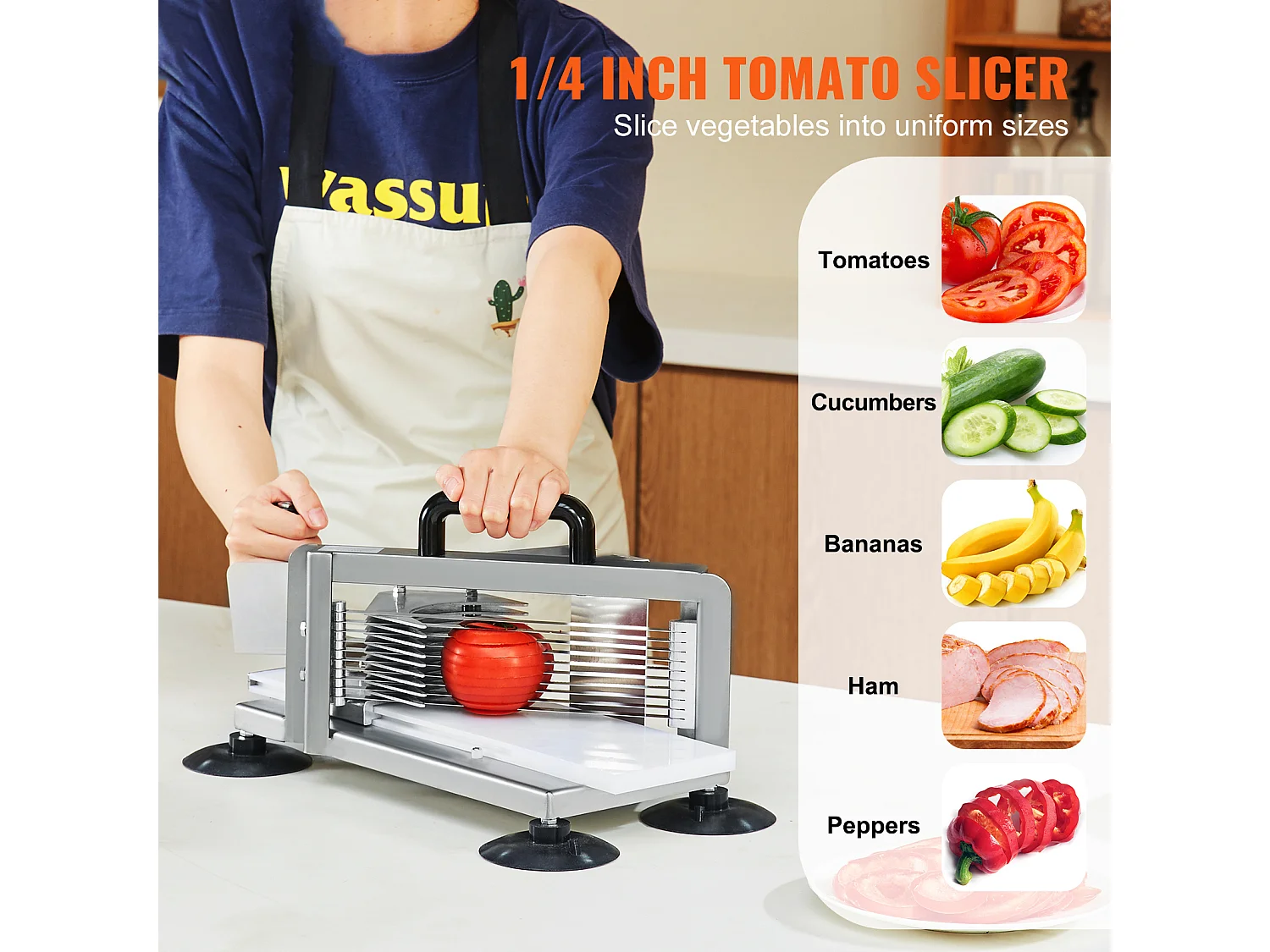 Affettatore Per Pomodori Commerciale SucceBuy 0,64 cm Affettatore Manuale In Acciaio Inox