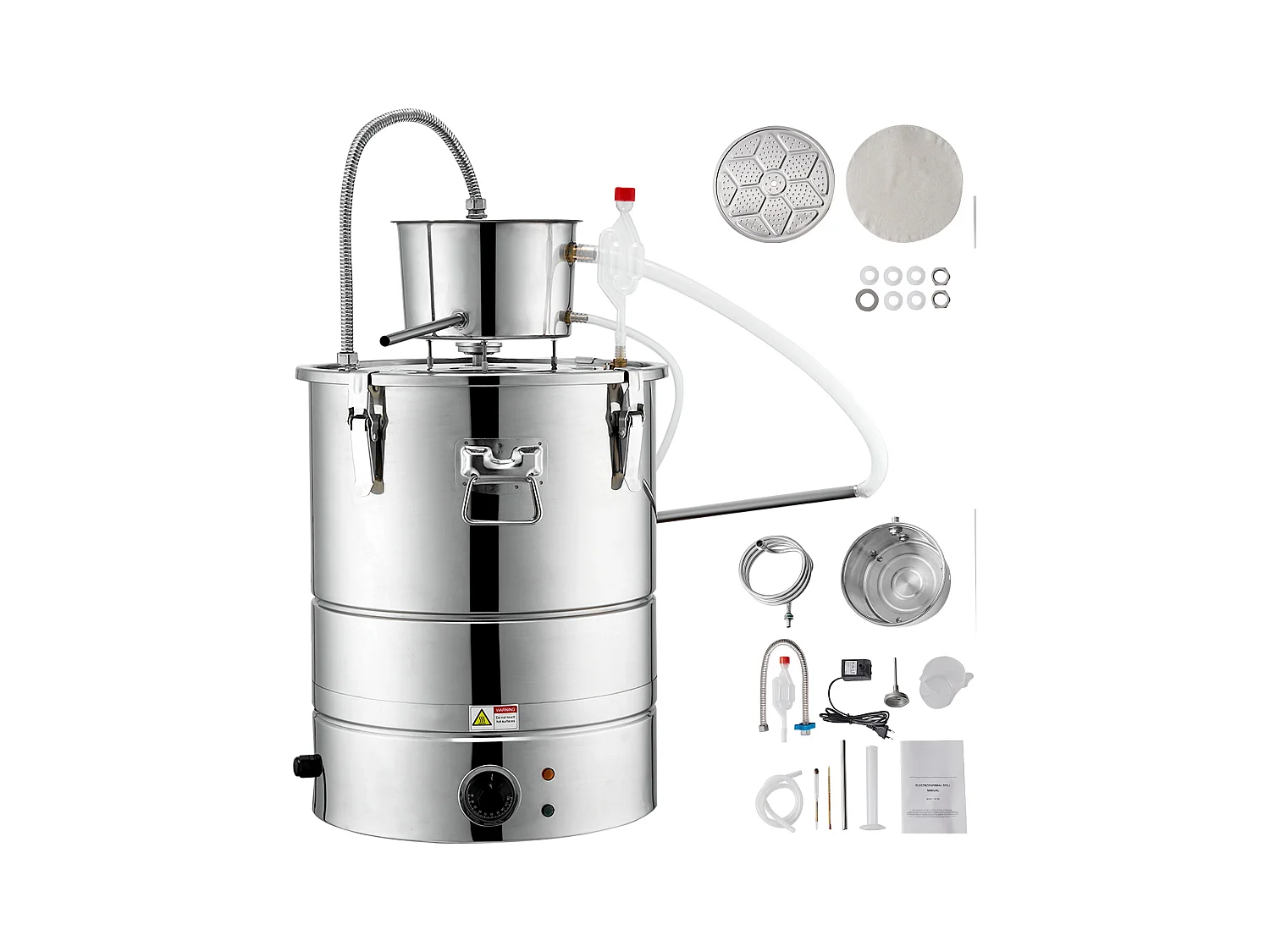 Distillatore di Alcool SucceBuy, 49 L, con Serbatoio Thumper e Pompa dell'Acqua, Distillazione Efficace per Casa e Artigianato