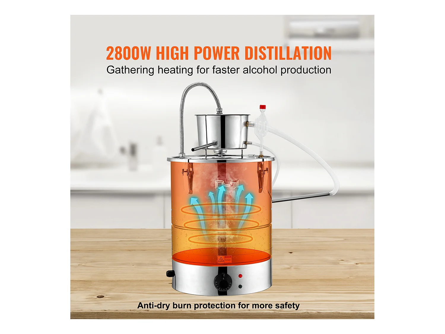 Distillatore di Alcool SucceBuy, 49 L, con Serbatoio Thumper e Pompa dell'Acqua, Distillazione Efficace per Casa e Artigianato
