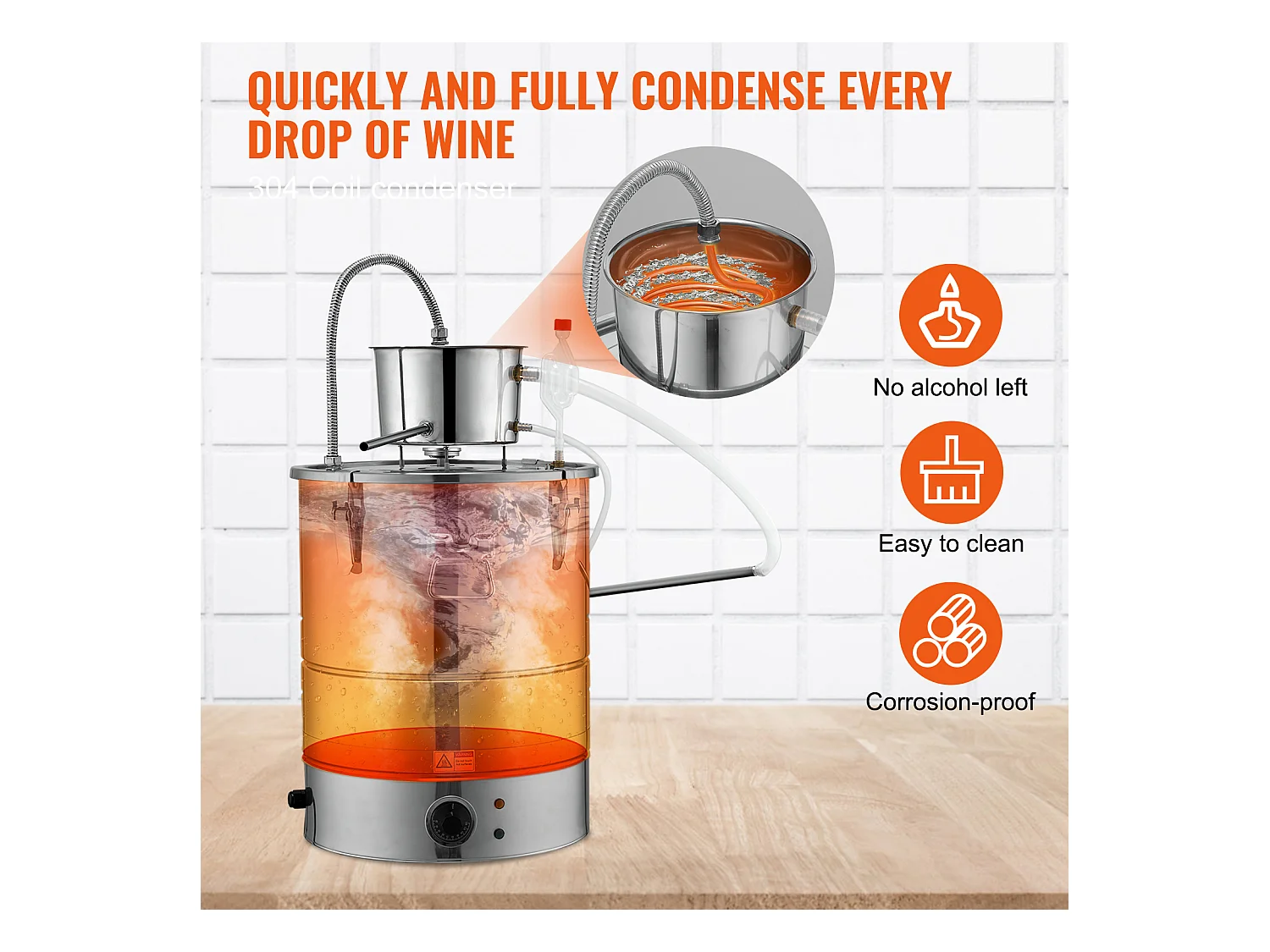 Distillatore di Alcool SucceBuy, 49 L, con Serbatoio Thumper e Pompa dell'Acqua, Distillazione Efficace per Casa e Artigianato