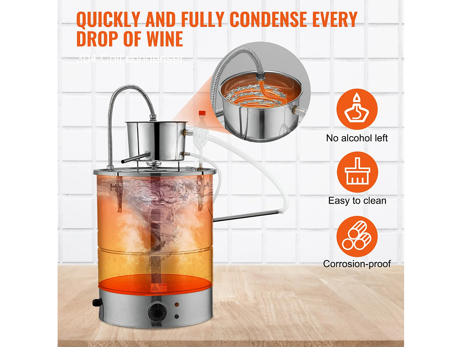 Destylator Alkoholu SucceBuy, 49 L, z Zbiornikiem Thumper i Pompa Wodną, Efektywna Destylacja do Domu i Rzemiosła