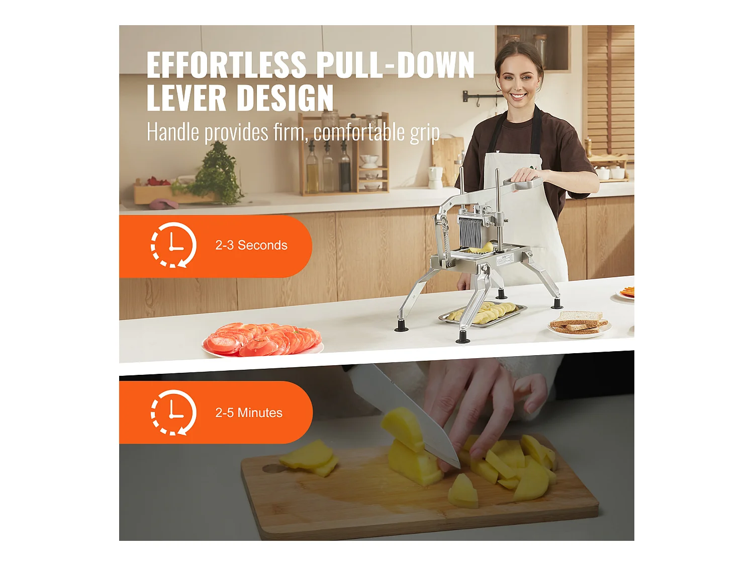 Affettatore Per Pomodori Commerciale SucceBuy 0,96 cm E 0,48 cm Per Pomodori