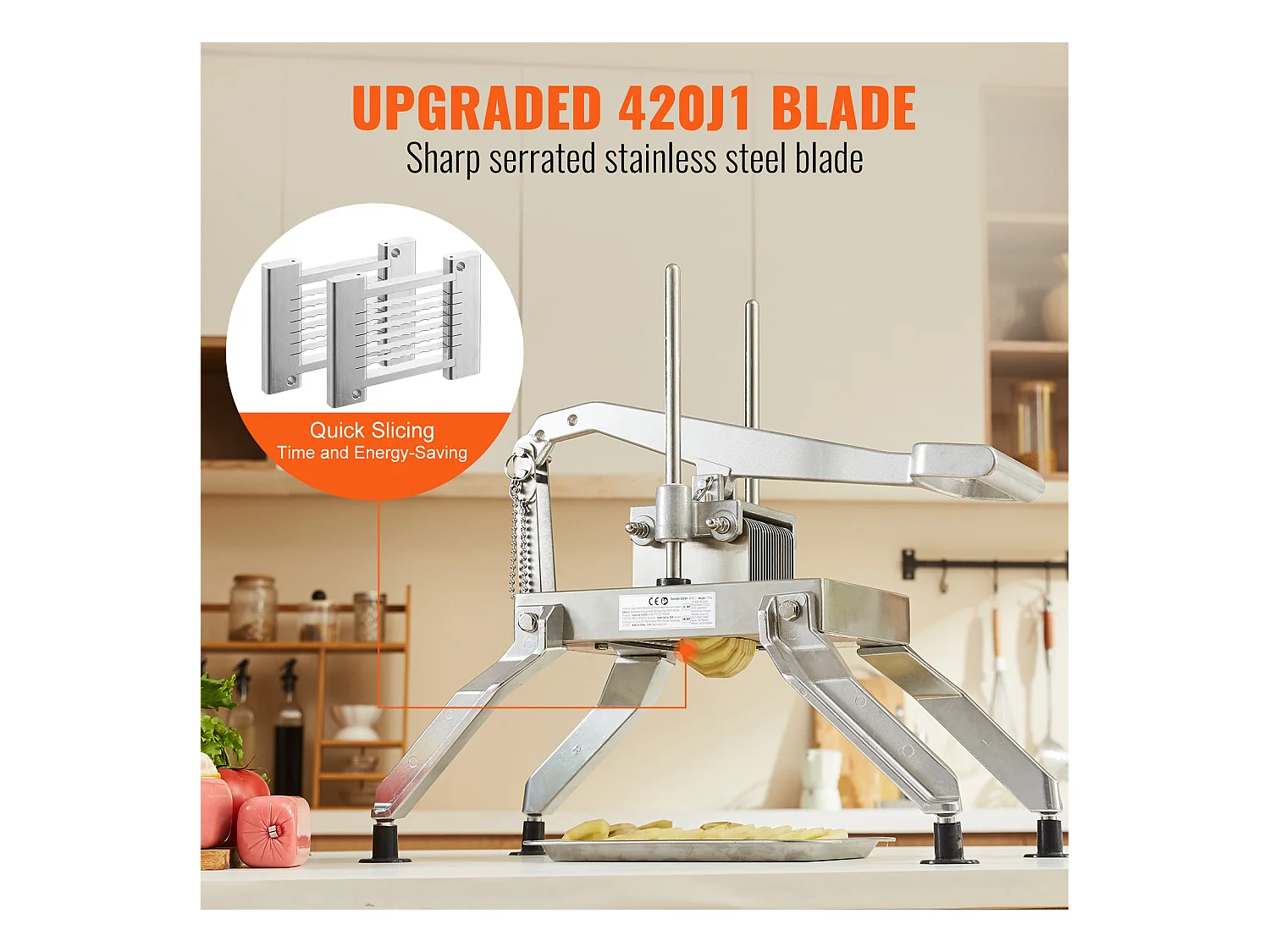 Affettatore Per Pomodori Commerciale SucceBuy 0,96 cm E 0,48 cm Per Pomodori