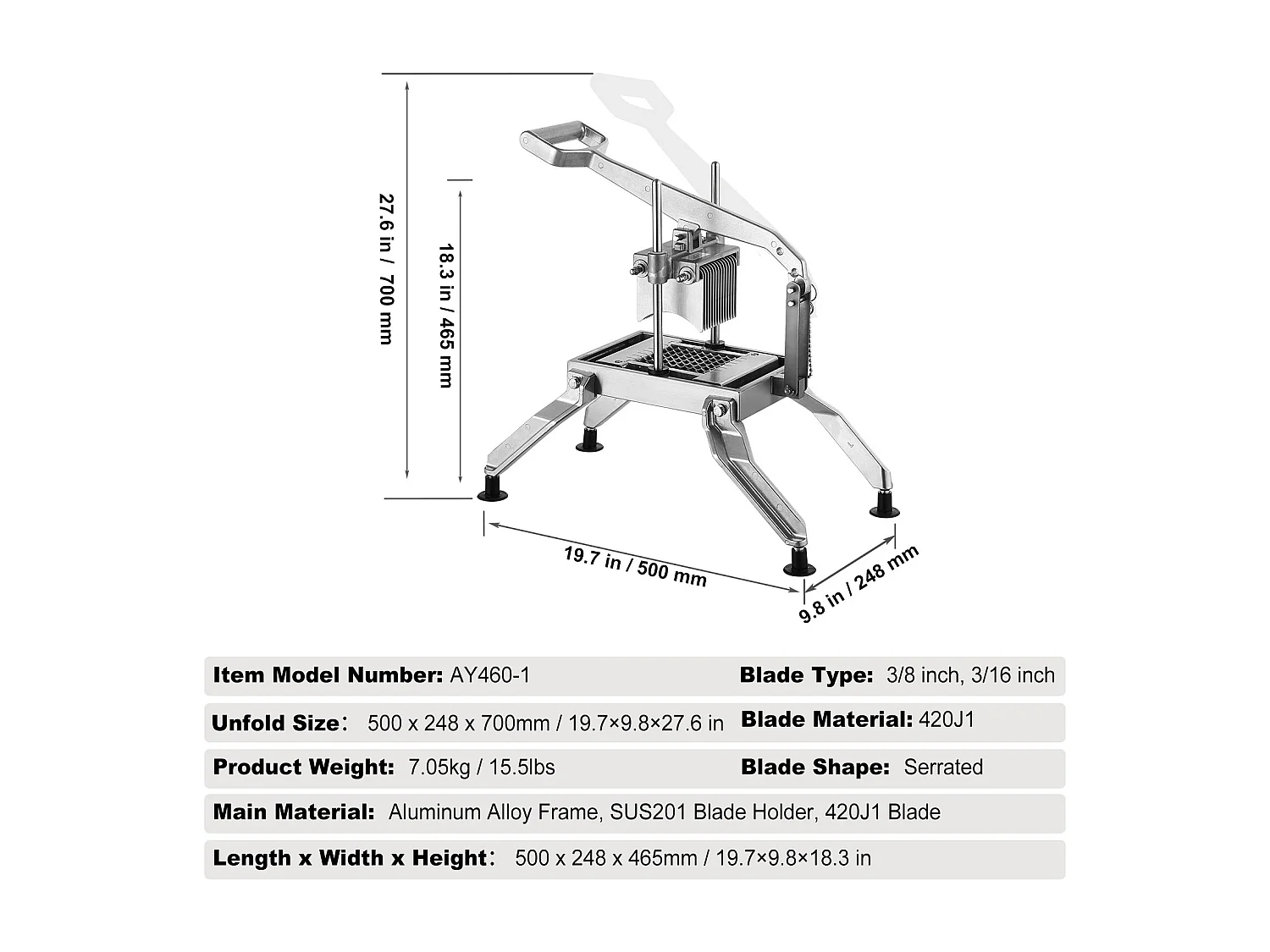 Coupe-Tomates Commercial SucceBuy 0.96cm et 0.48cm pour Tomates