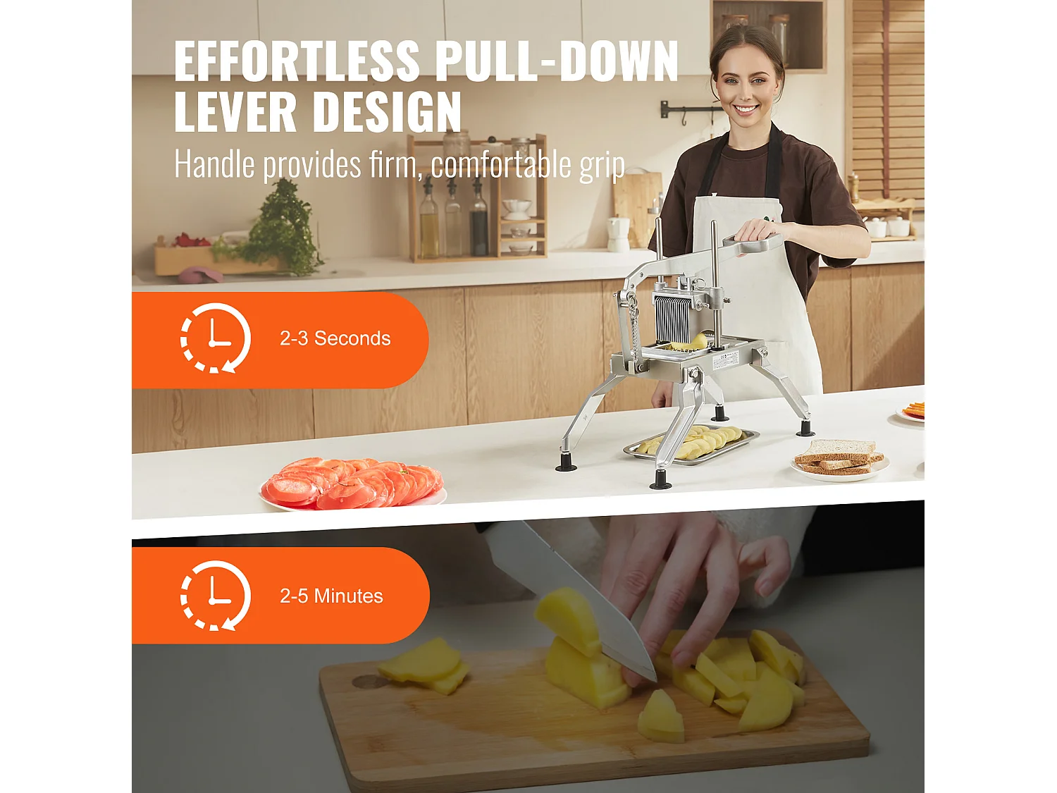 Coupe-Tomates Commercial SucceBuy 0.96cm et 0.48cm pour Tomates