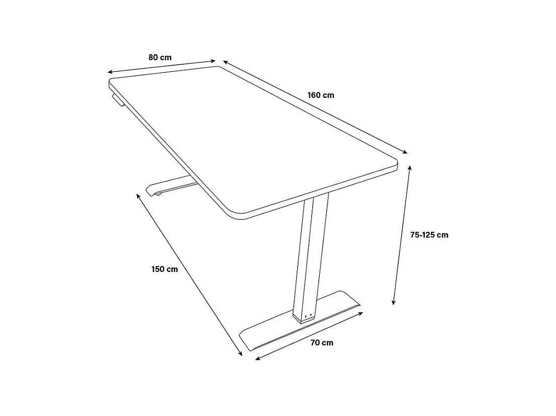 Home Deluxe bureau à hauteur réglable LUMINA noir - marron