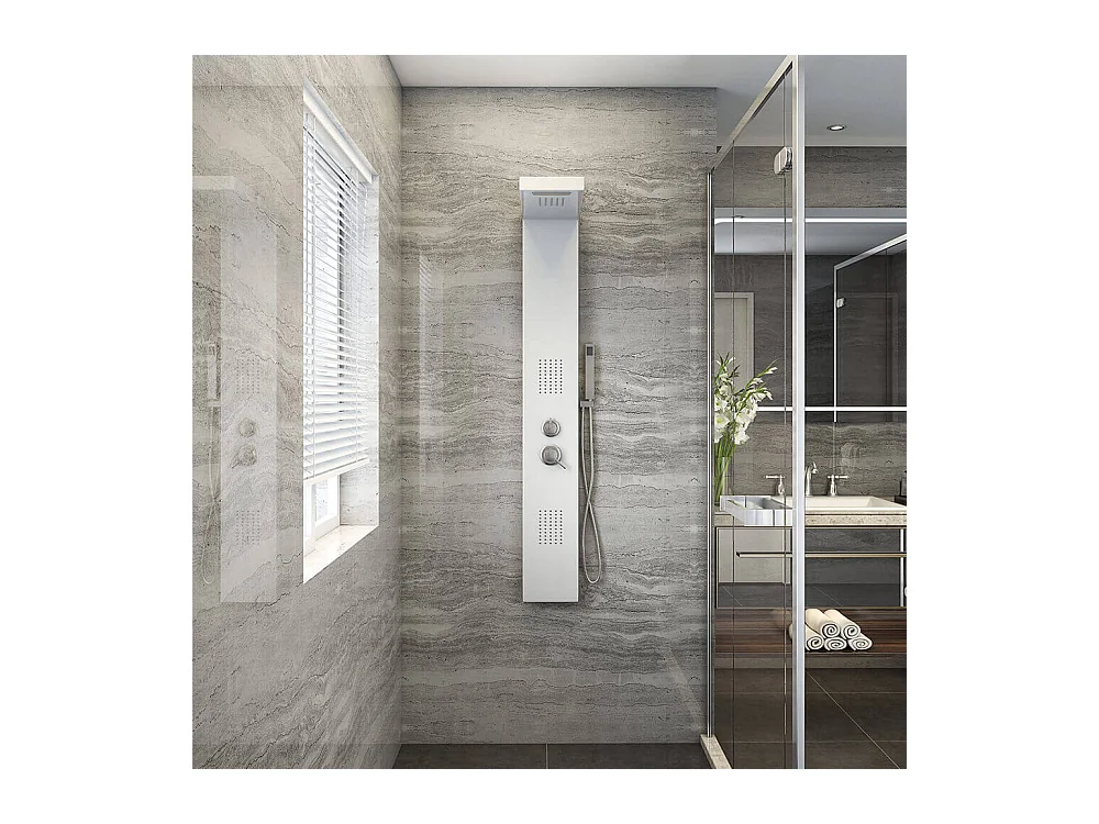 Home Deluxe Panneau de douche CASCATA blanc