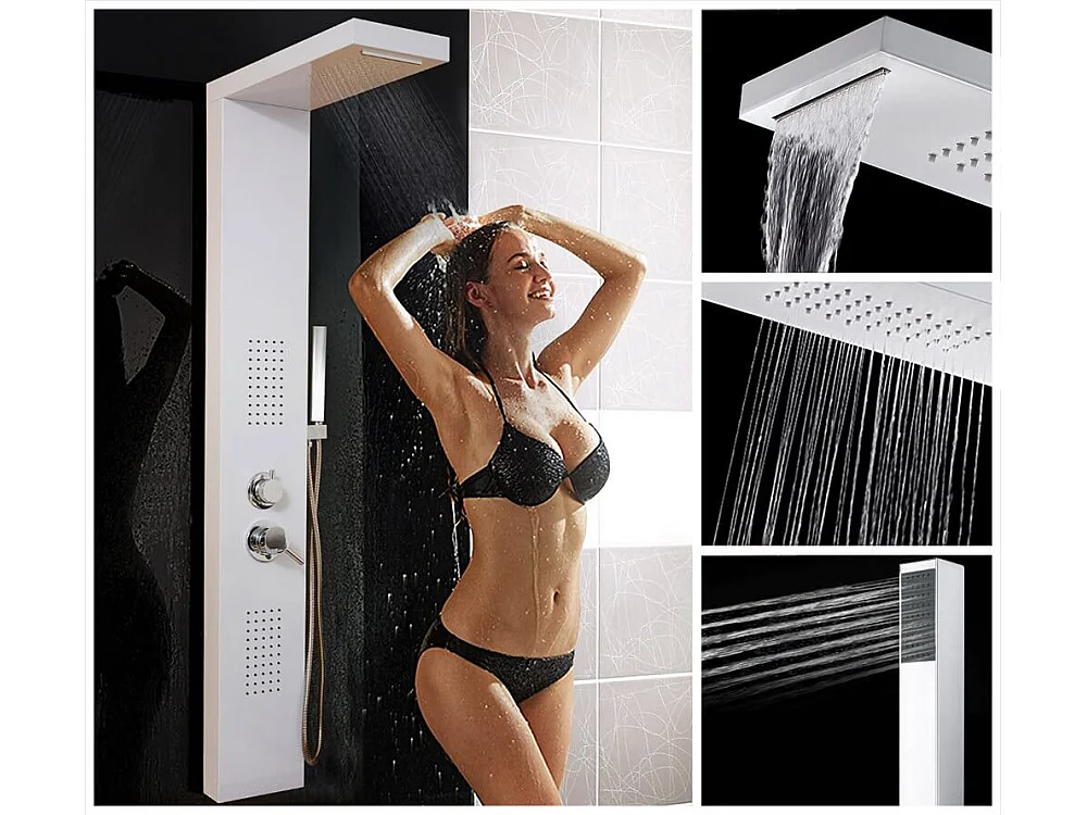 Home Deluxe Panneau de douche CASCATA blanc