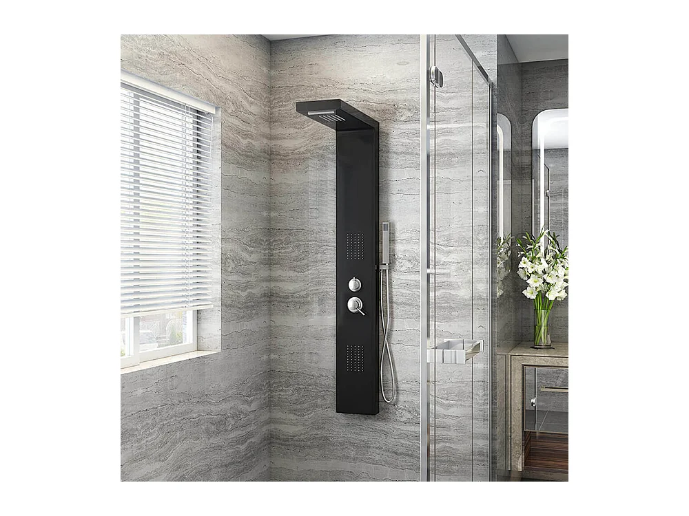 Home Deluxe Panneau de douche CASCATA noir