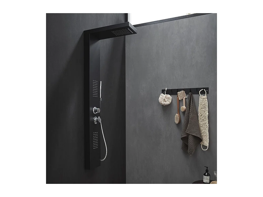 Home Deluxe Panneau de douche CASCATA noir