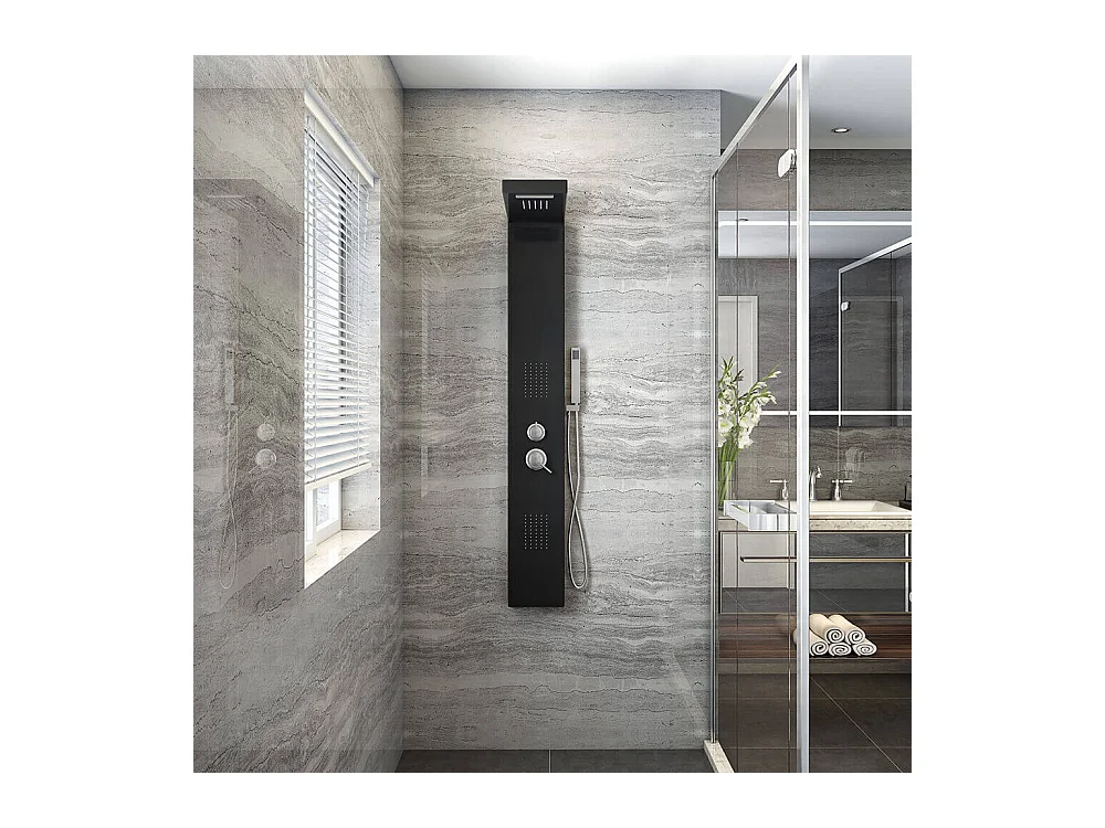Home Deluxe Panneau de douche CASCATA noir