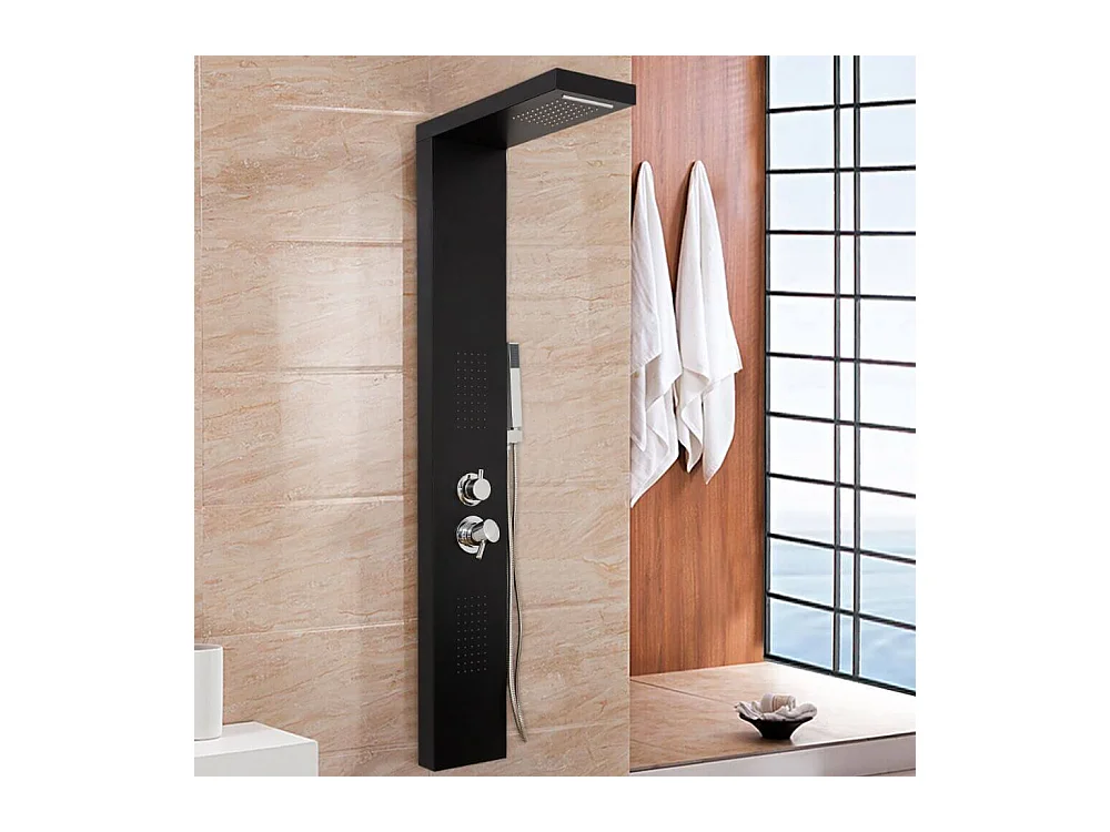 Home Deluxe Panneau de douche CASCATA noir