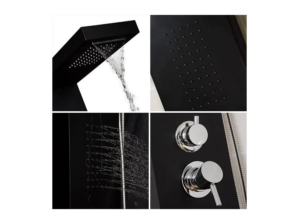Home Deluxe Panneau de douche CASCATA noir