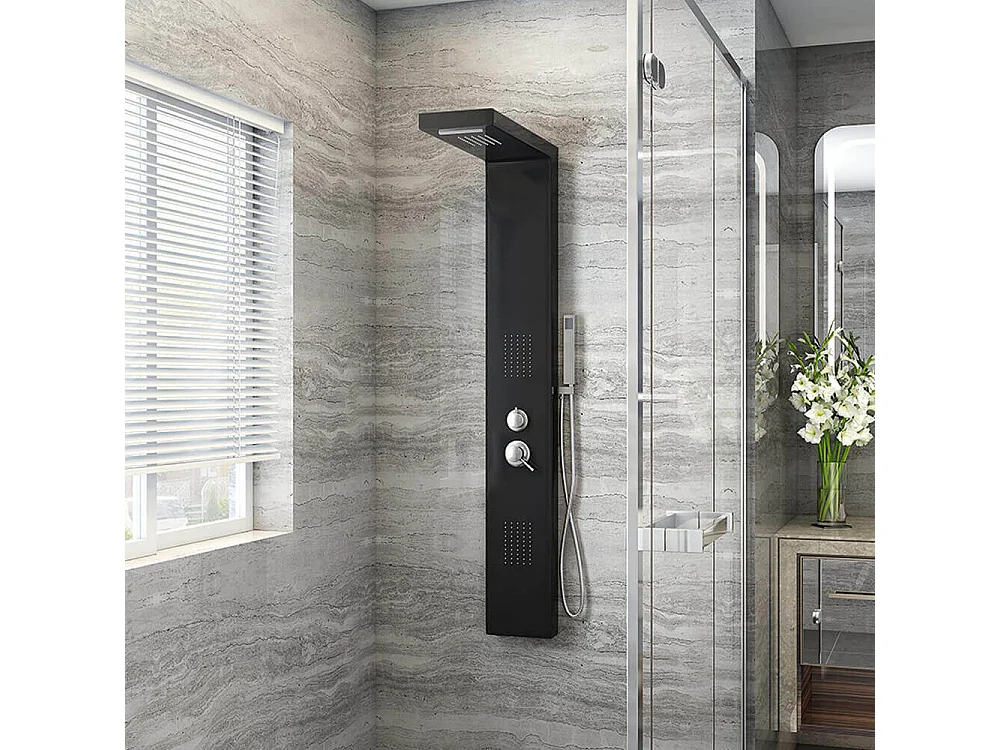 Home Deluxe Panneau de douche CASCATA noir