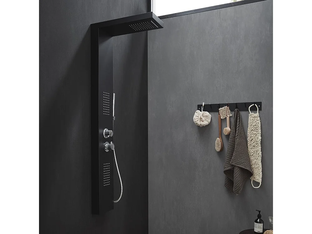 Home Deluxe Panneau de douche CASCATA noir