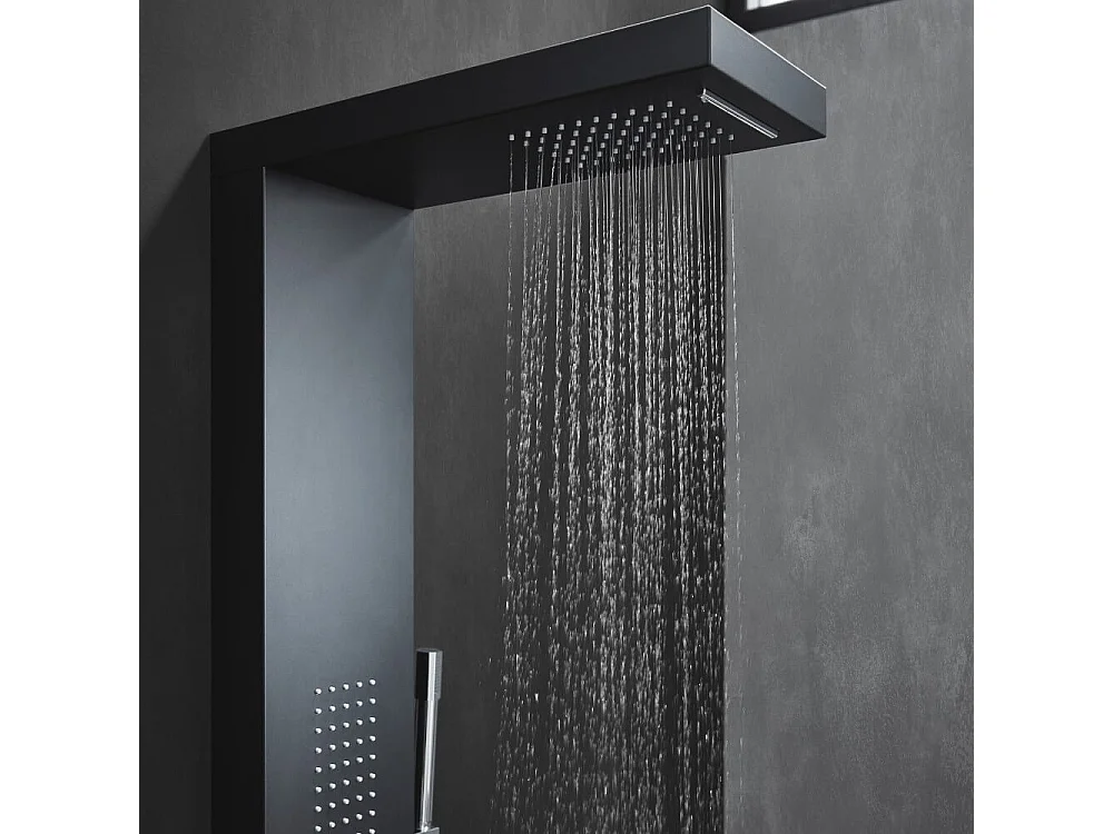 Home Deluxe Panneau de douche CASCATA noir