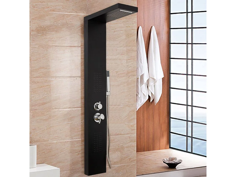 Home Deluxe Panneau de douche CASCATA noir