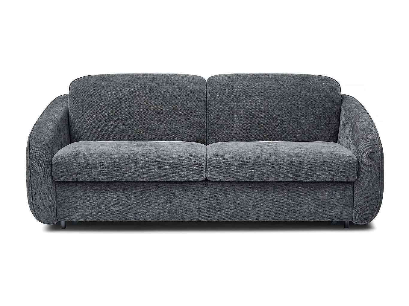 Canapé convertible express en tissu texturé "Laurie" - Couchage 140 cm -  3 places - Gris