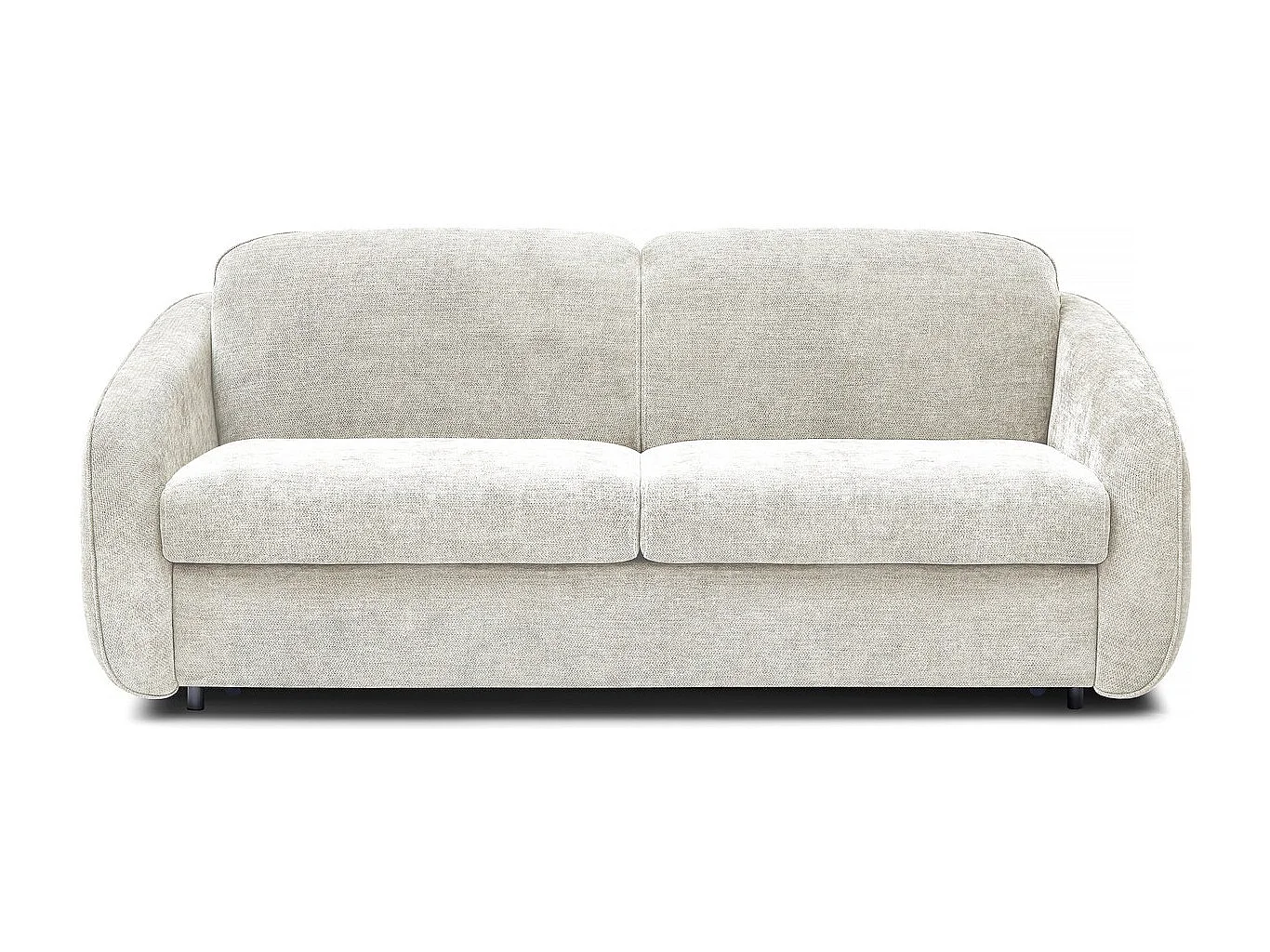 Canapé convertible express en tissu texturé "Laurie" - Couchage 140 cm -  3 places - Beige