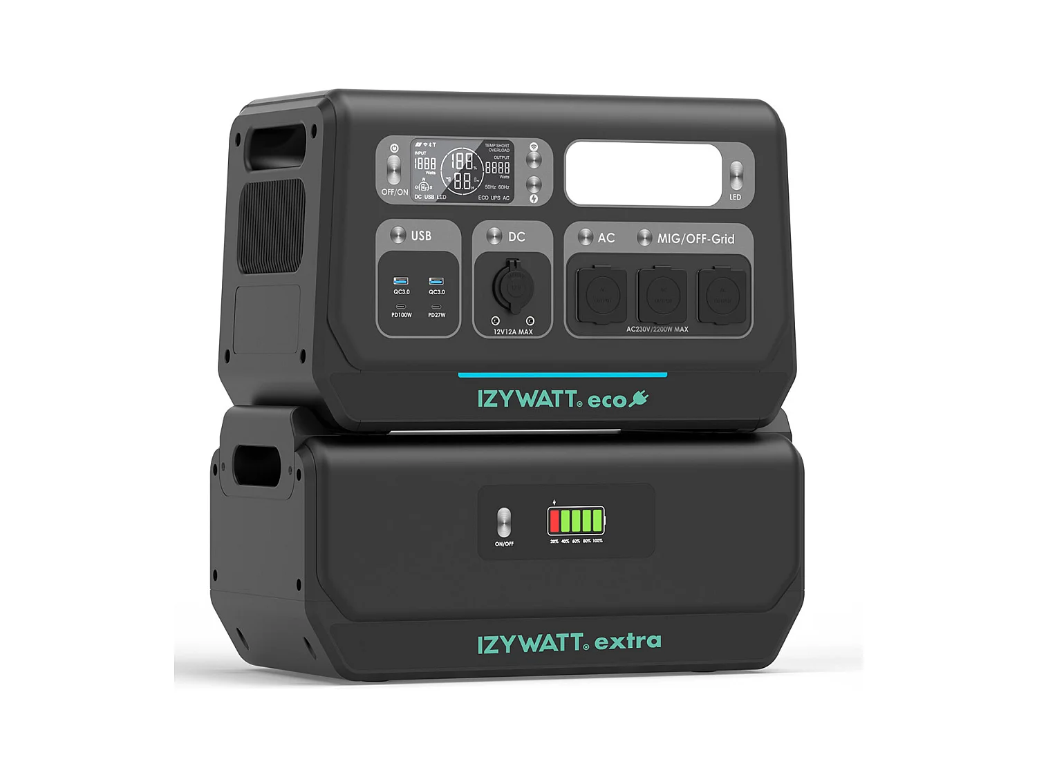 Batterie additionnelle IZYWATT.extra - 2048Wh pour station IZYWATT.eco