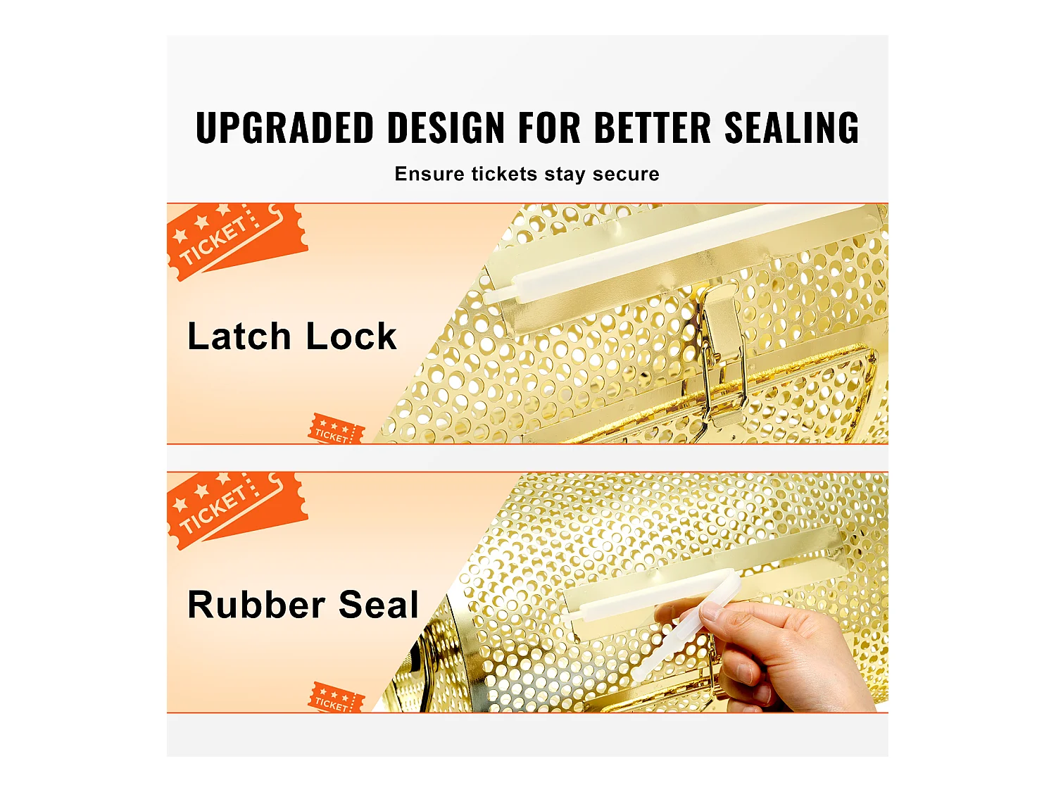 Tambour de Tombola, SucceBuy Tambour de Tombola en Laiton Plaqué, Peut Contenir 2,500 Billets/100 Boules de Bingo